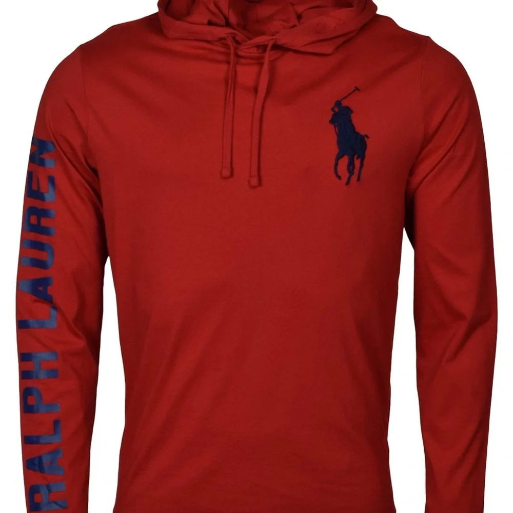 Polo Ralph Lauren Long Sleeve Hooded Big Pony Long Sleeve Spell Out Sz Large